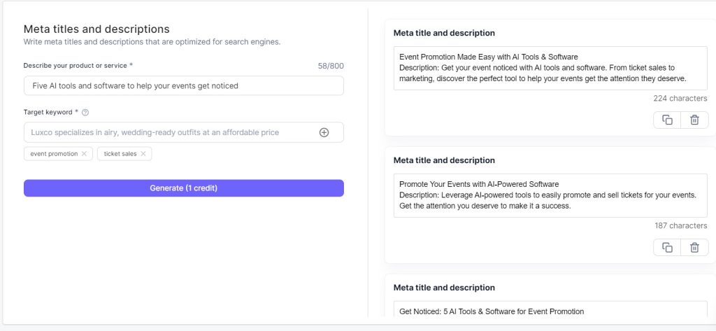 Generating Meta Titles and descriptions on Hypotenuse 1024x473