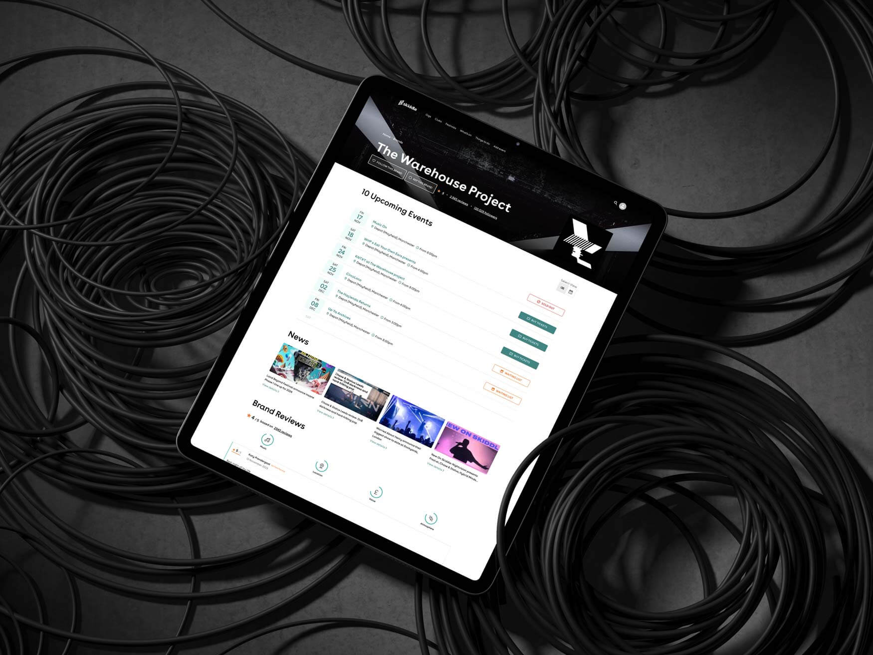 brand page on a tablet brand page on a tablet