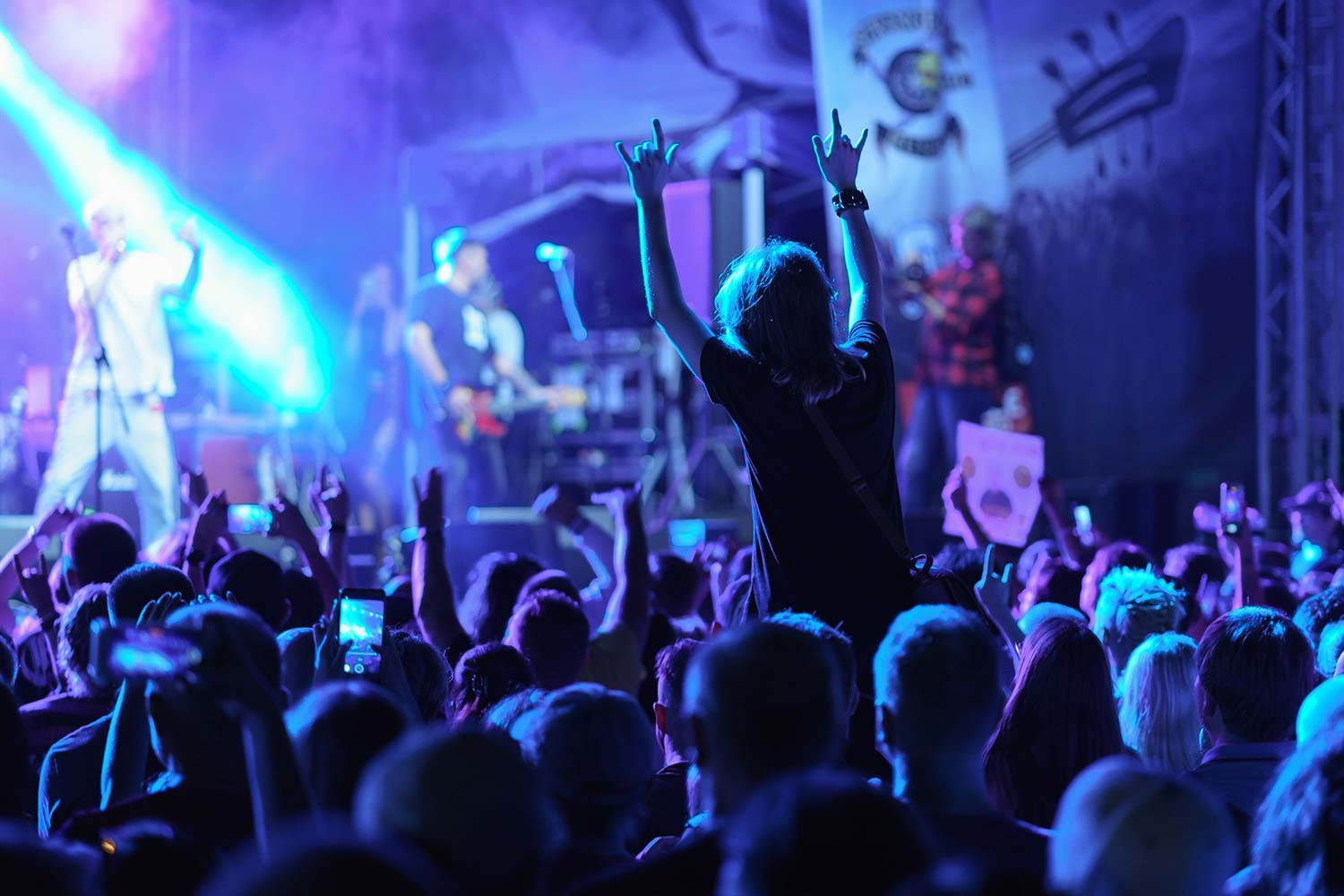 crowd at a metal gig crowd at a metal gig