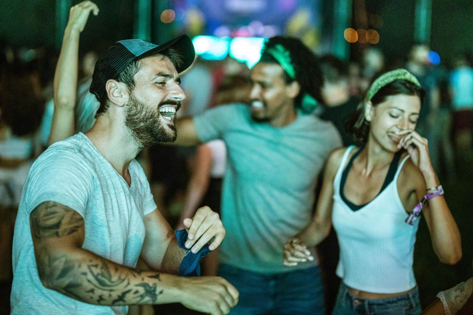 friends dancing at a gig friends dancing at a gig